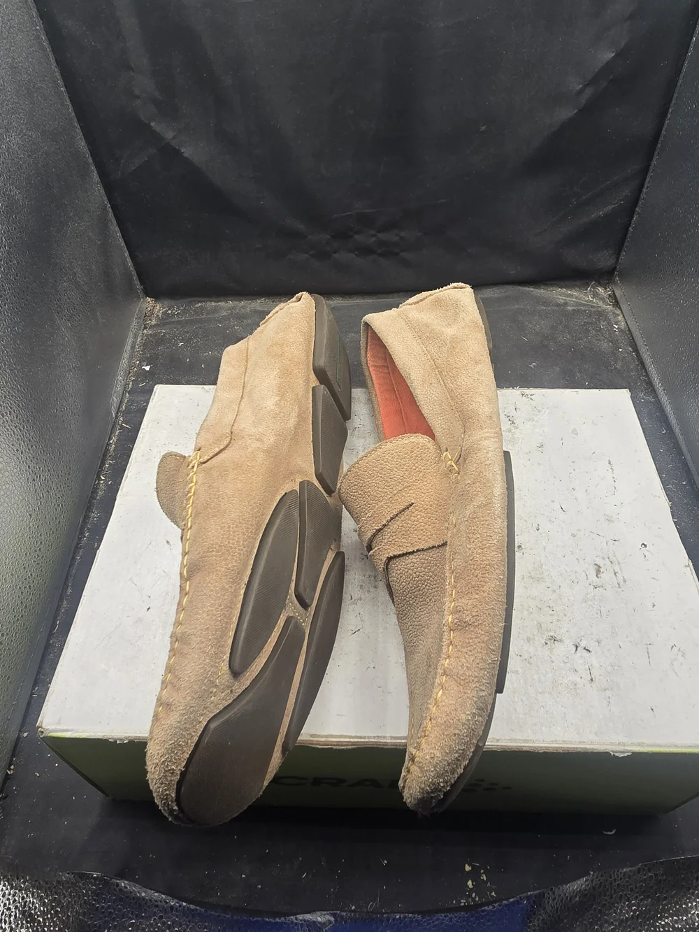 Donald J. Pliner Suede Penny Loafers in Taupe